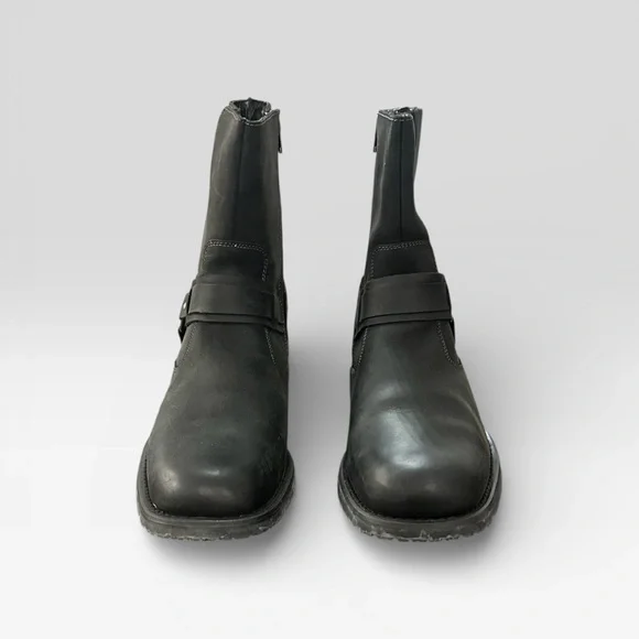 INC - Leather Ankle Boots Buckle Side Zip Men’s Size 10 Worn Once - Picture 3 of 4